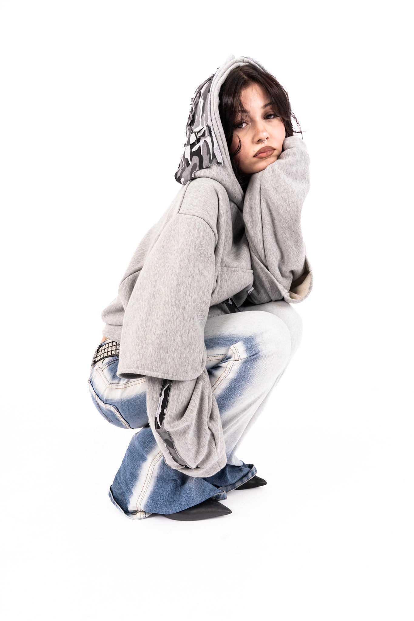 Double sleeve cropped hoodie - wtc collection vol.1