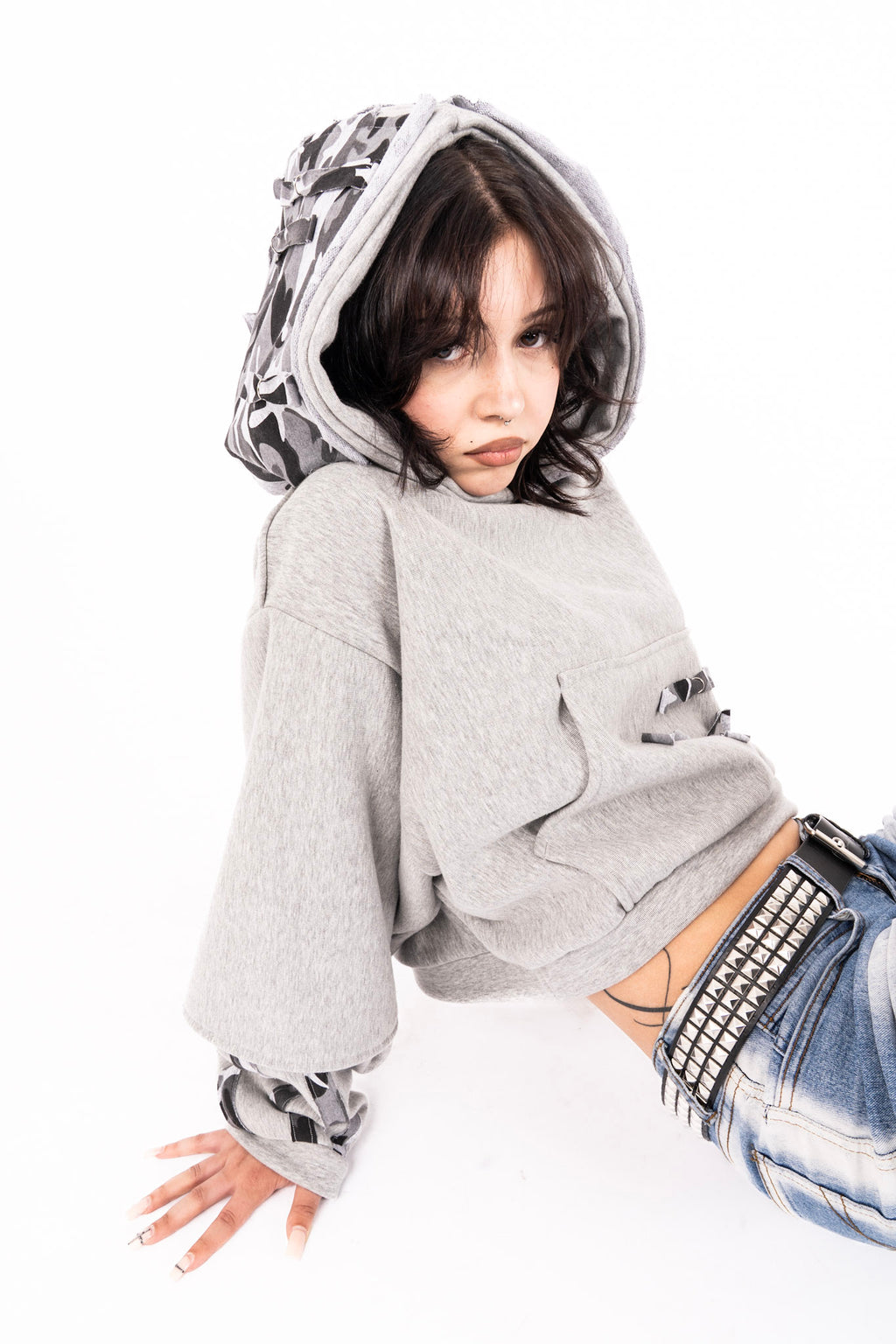 Double sleeve cropped hoodie - wtc collection vol.1