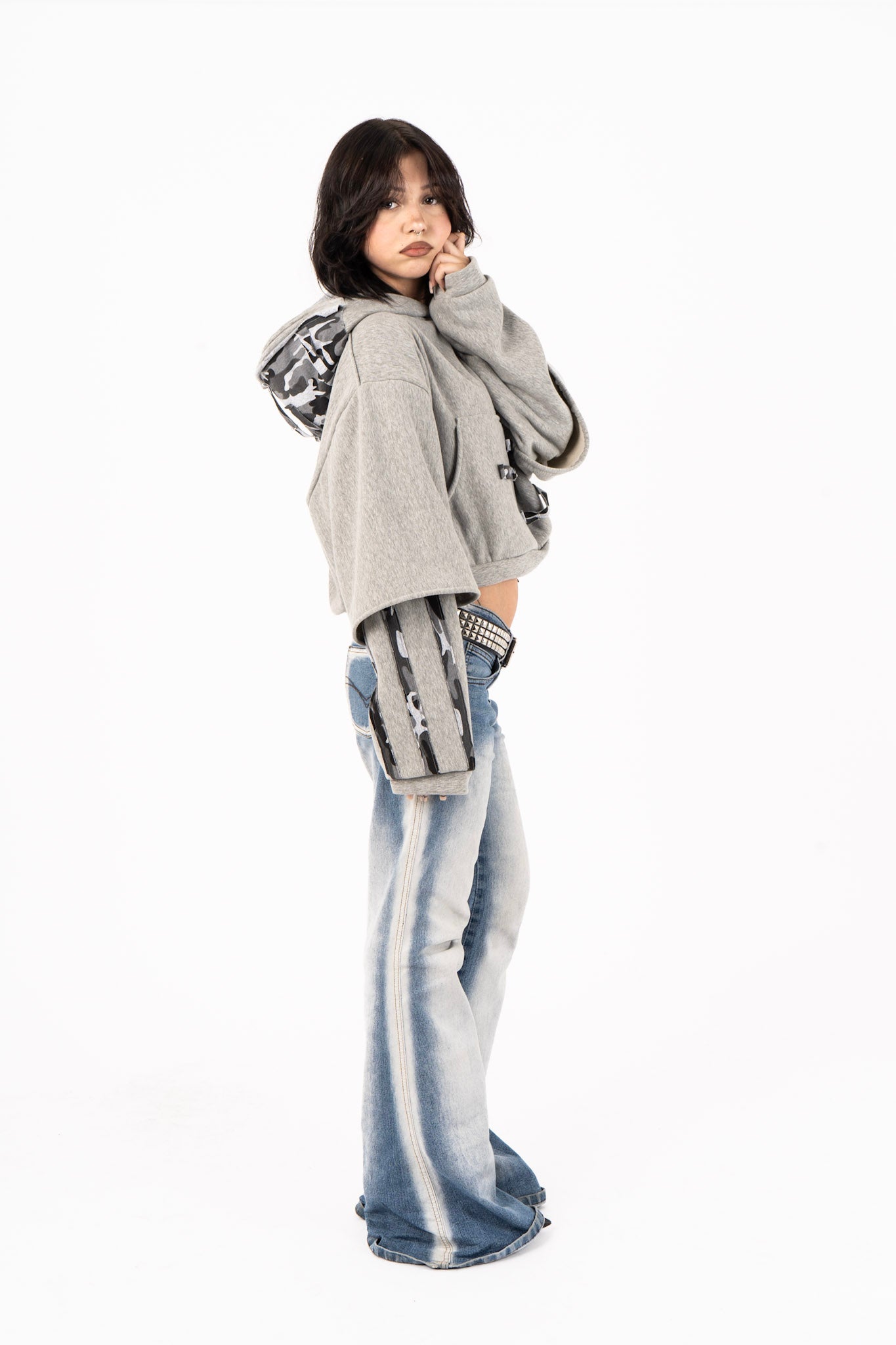 Double sleeve cropped hoodie - wtc collection vol.1