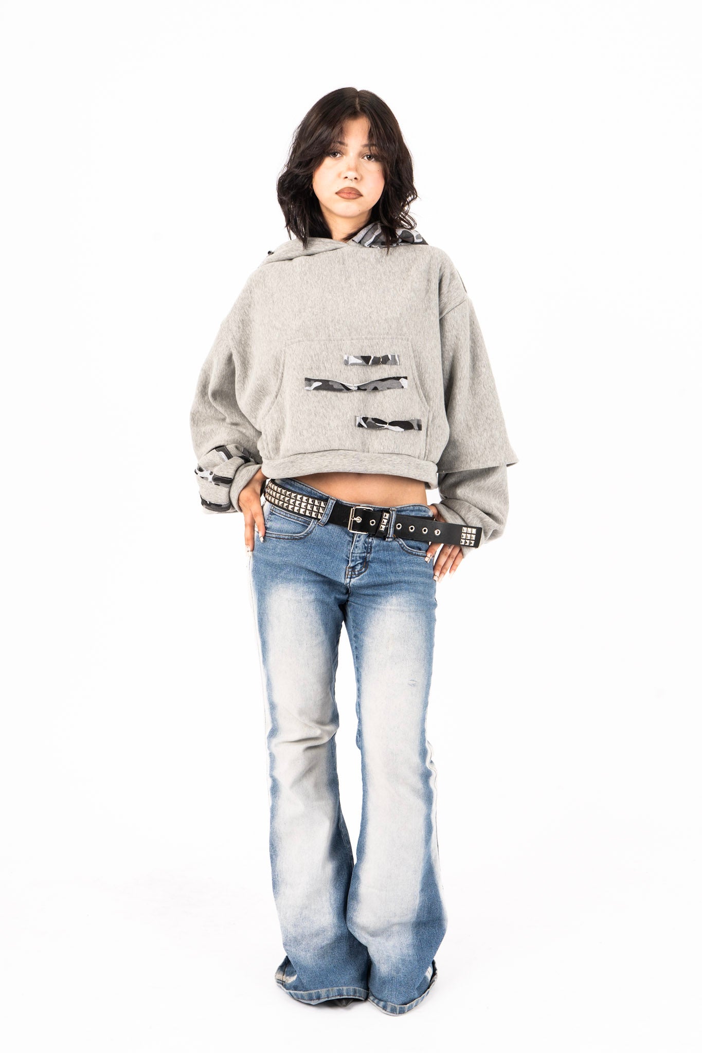 Double sleeve cropped hoodie - wtc collection vol.1