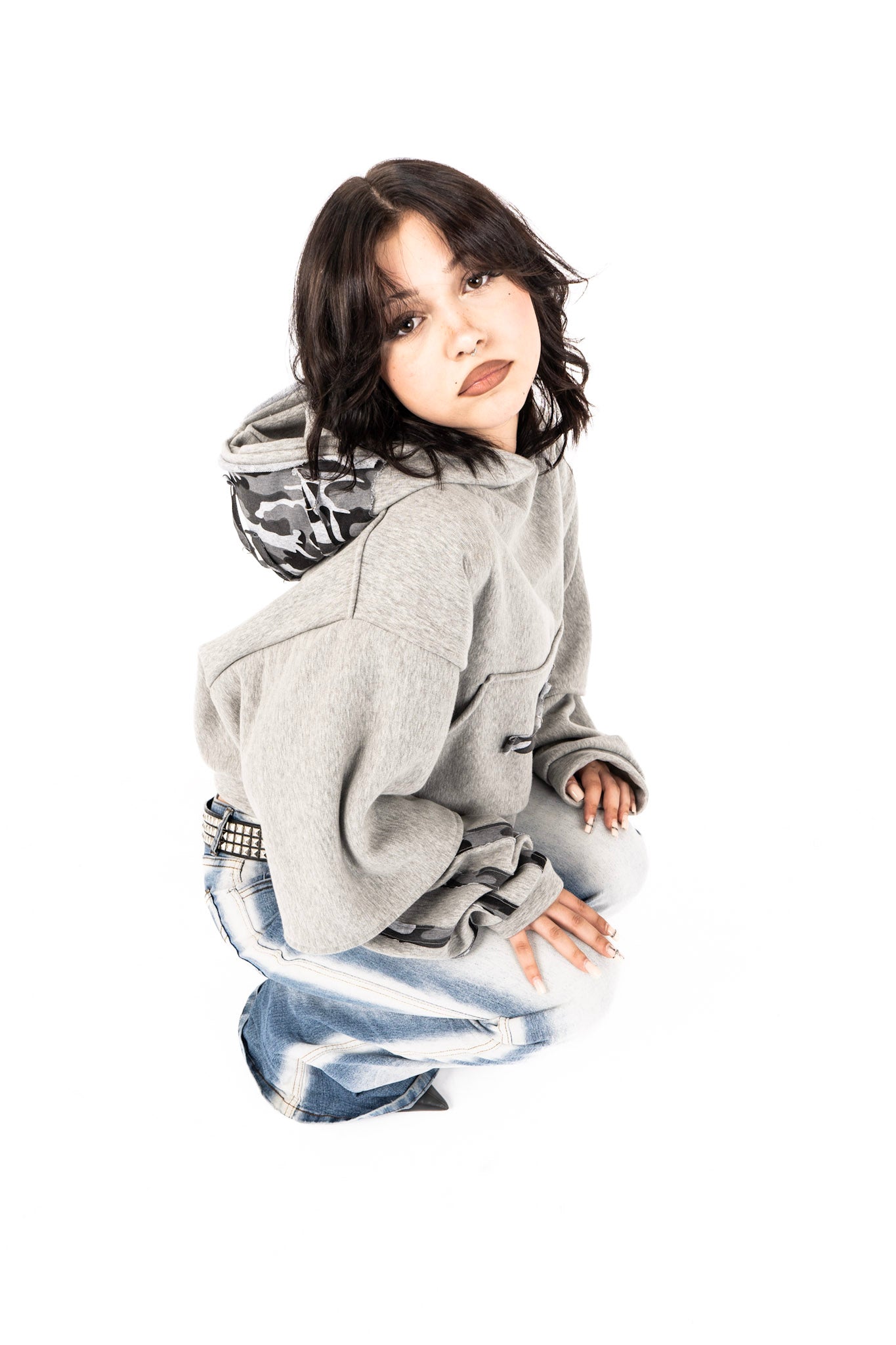 Double sleeve cropped hoodie - wtc collection vol.1