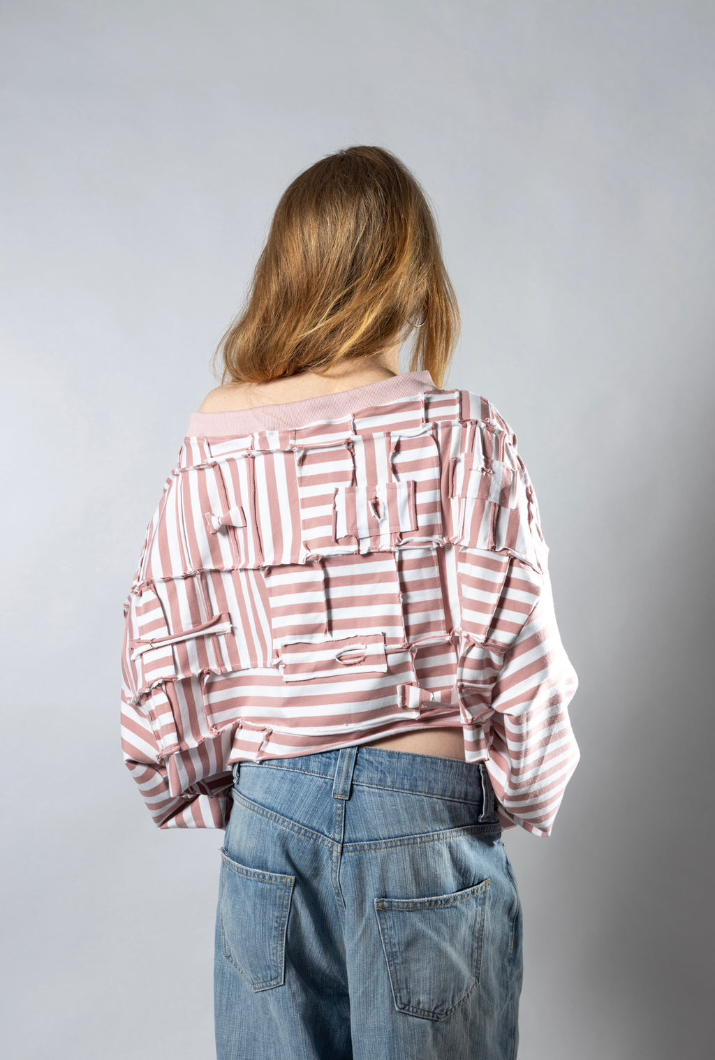 Striped off shoulder